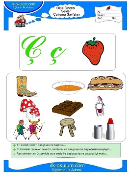Çocuklar İçin ç Sesi Çalışma Sayfaları 